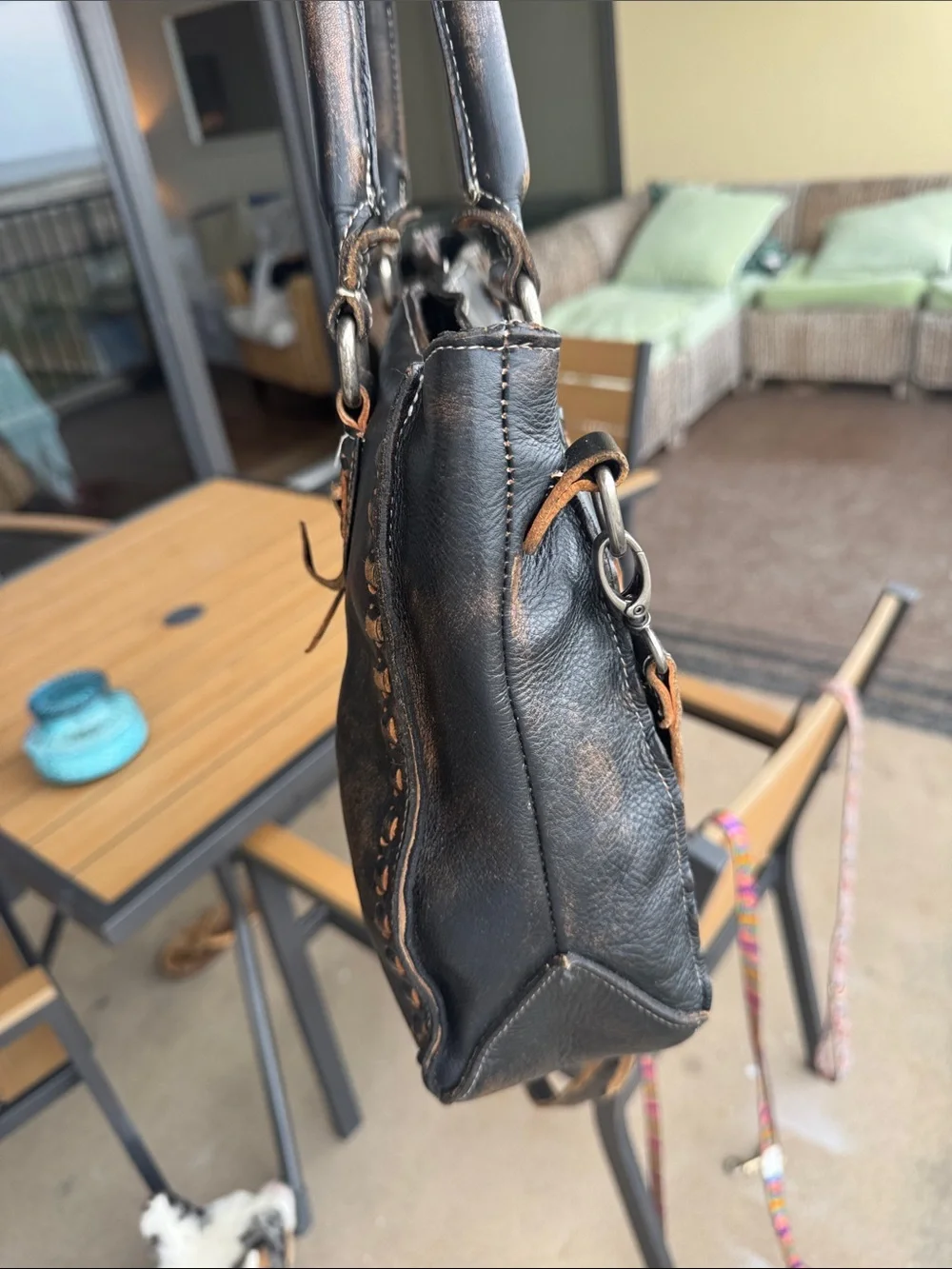 💫BedStu Rockababy Hand Washed Leather Two Way Satchel Bag New Condition 💫 - Picture 9 of 10
